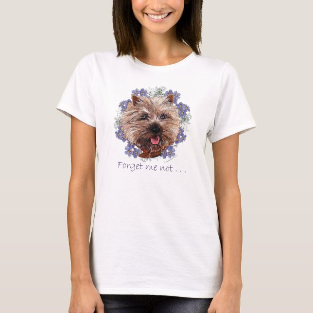 Brown Cairn Terrier Forget-me-not T-Shirt (Front)