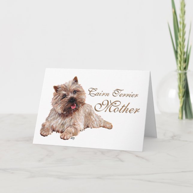 Brown Cairn Terrier Mothers Day Card (Front)