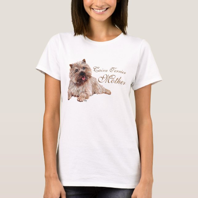 Brown Cairn Terrier Mothers Day T-Shirt (Front)