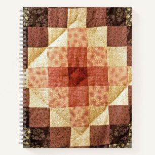 Brown Calico Patchwork Quilt Notebook