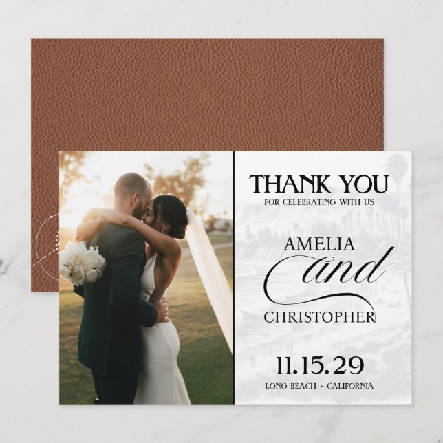 Brown California Passport Thank You Card (Front/Back)