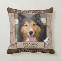 Brown Calligraph Swirls Custom Pet Sympathy