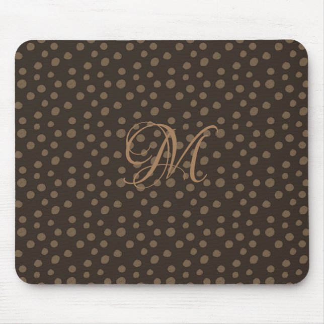 Brown & Camel Monogram  Mouse Mat (Front)