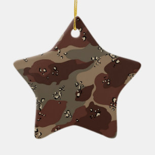 Brown Camo Ceramic Tree Decoration