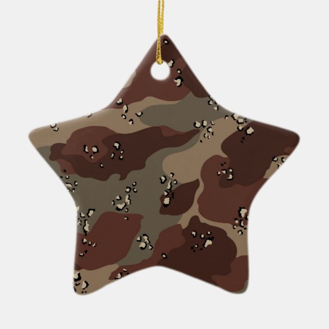Brown Camo Ceramic Tree Decoration (Front)