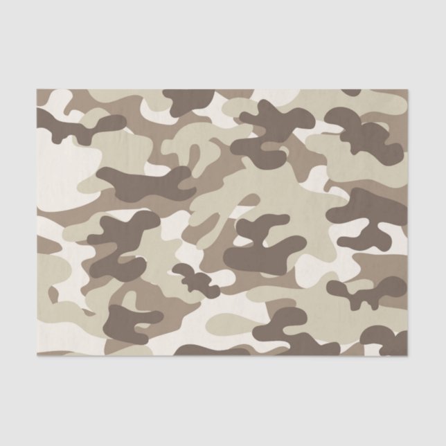 Brown Camo Design Tissue Paper (Front)