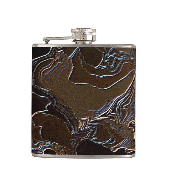Brown Camo Hip Flask (Front)
