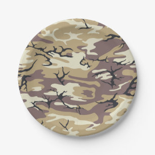 Brown Camo Paper Plate
