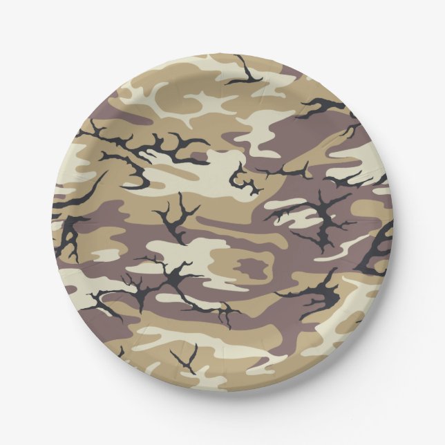 Brown Camo Paper Plate (Front)