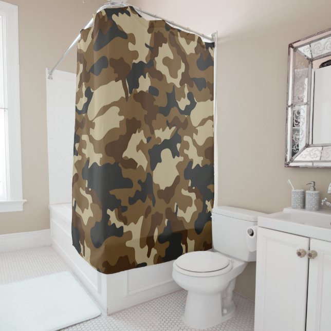 Brown Camo Shower Curtain (In Situ)
