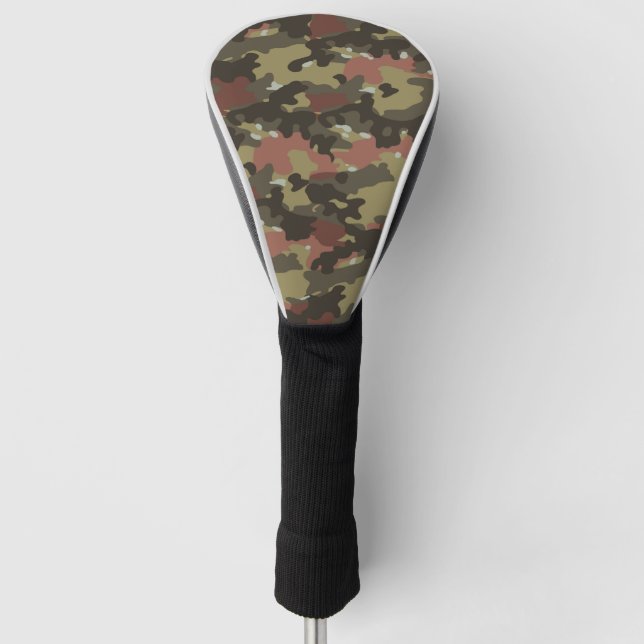 Brown Camo Texture Golf Head Cover (Front)