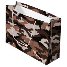 Brown camouflage Large Gift Bag