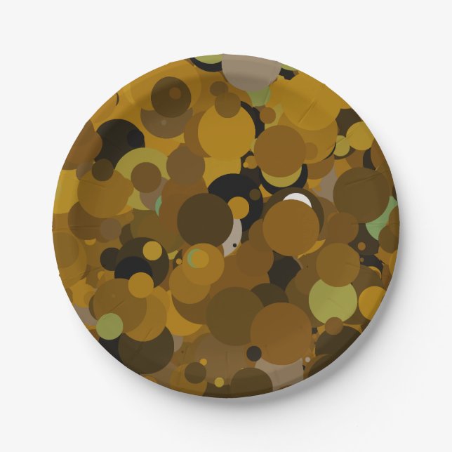 Brown Camouflage Paper Plate (Front)