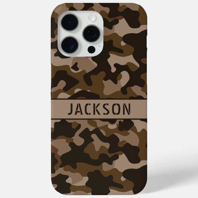 Brown Camouflage Personalised Case-Mate iPhone Case (Back)