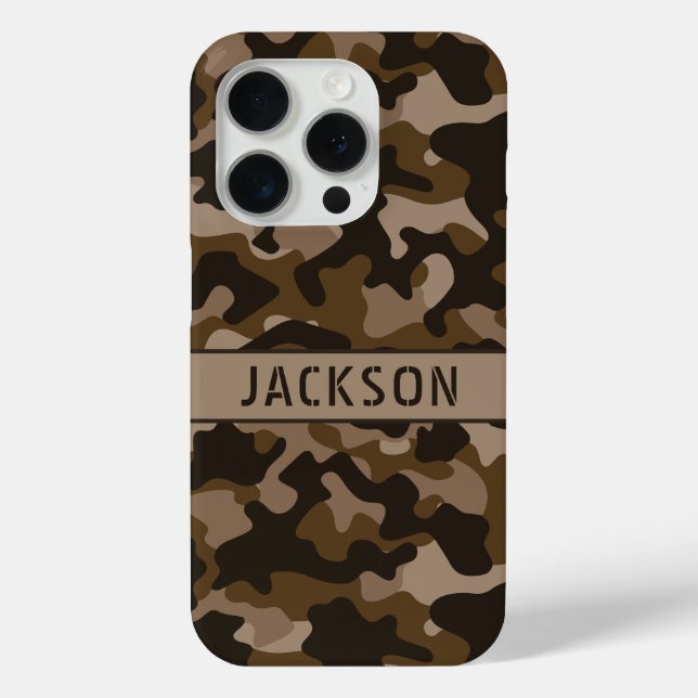 Brown Camouflage Personalised Case-Mate iPhone Case (Back)
