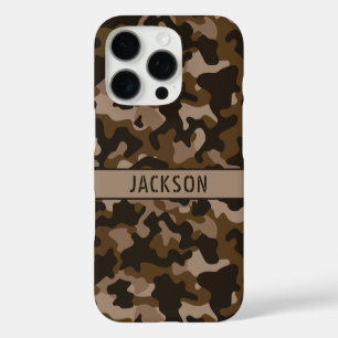 Brown Camouflage Personalised iPhone 16 Pro Case