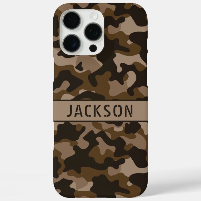 Brown Camouflage Personalized Case-Mate iPhone Case (Back)