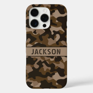 Brown Camouflage Personalized iPhone 16 Pro Case