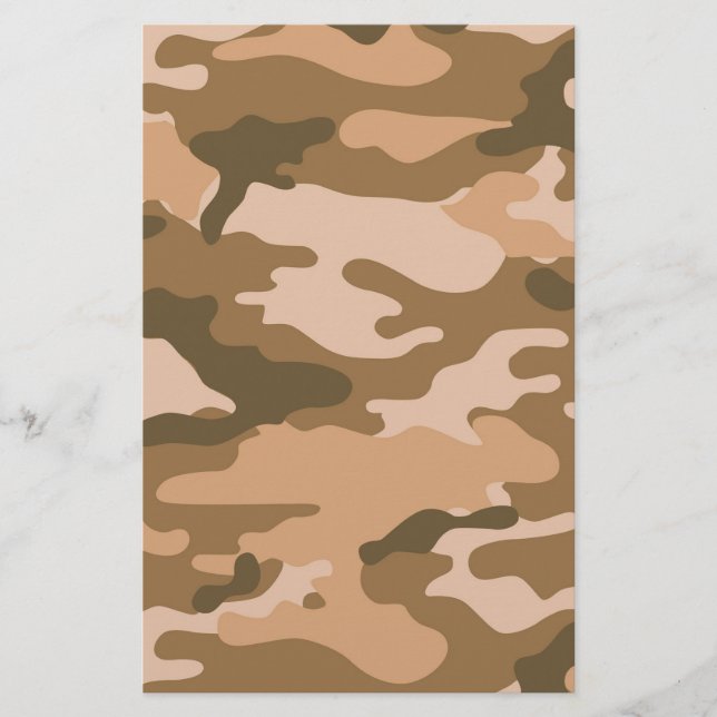 Brown Camouflage Scrapbook Crafting Paper (Front)