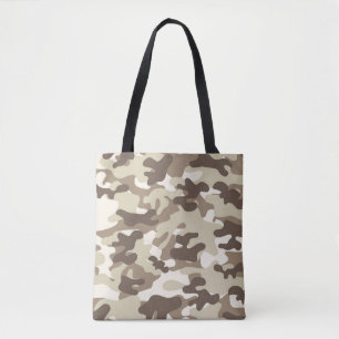 Brown Camouflage Tote Bag