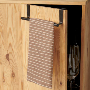 Brown Caramel Pale Stripes Tea Towel