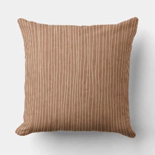 Brown Caramel Pale Stripes Throw Pillow
