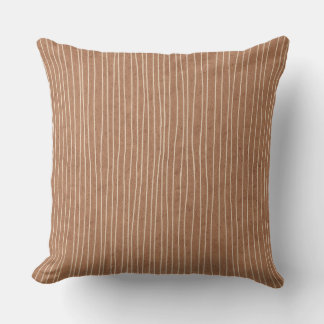 Brown Caramel Pale Stripes Throw Pillow