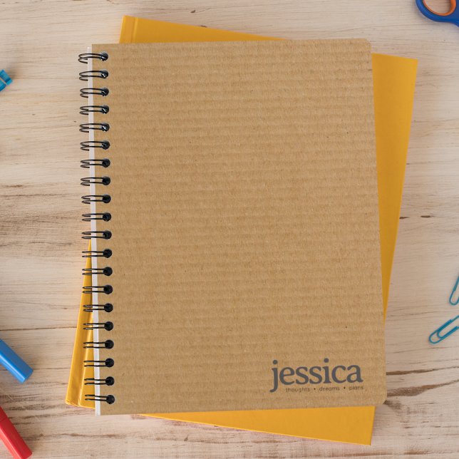 Brown Cardboard Rounded Modern Typography Notebook (Creator Uploaded)