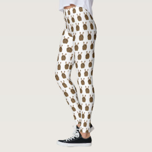 Brown Cartoon Bunny Leggings