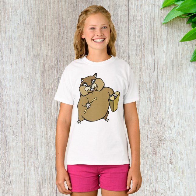 Brown Cartoon Hamster with Cheese T-Shirt (Creator Uploaded)
