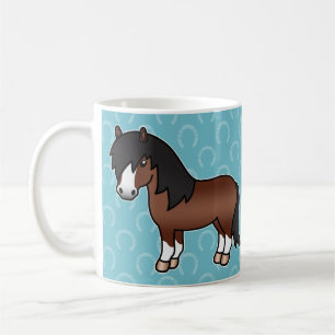 Brown Cartoon Shetland Pony Coffee Mug