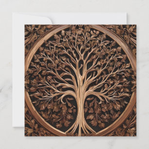 Brown Carved Australian Waratah Tree Print, Invitation