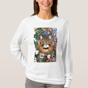 Brown cat amongst the flowers t-shirt