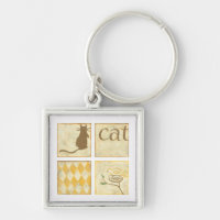 Brown Cat and  Yellow Bird by Chariklia Zarris