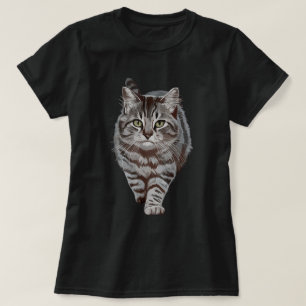 Brown Cat Green Eyes kitten Lover T-Shirt