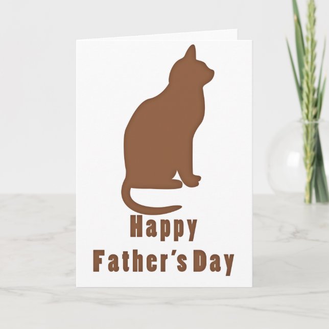 Brown Cat Happy Father's Day Card (Front)