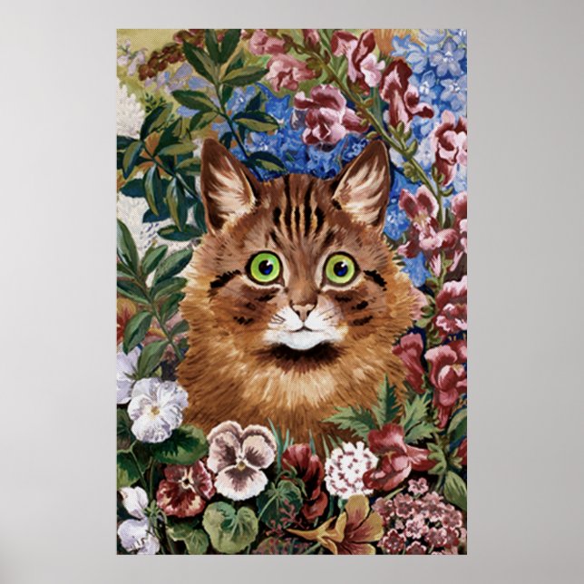 Brown Cat in The Garden Poster Print (Front)
