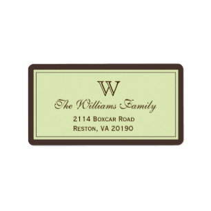 Brown & Celadon Classic Border Label