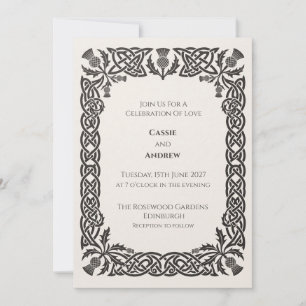 Brown Celtic Knot Wedding Invitation