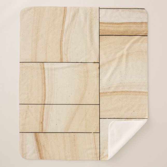 Brown ceramic tiles collage sherpa blanket (Front)