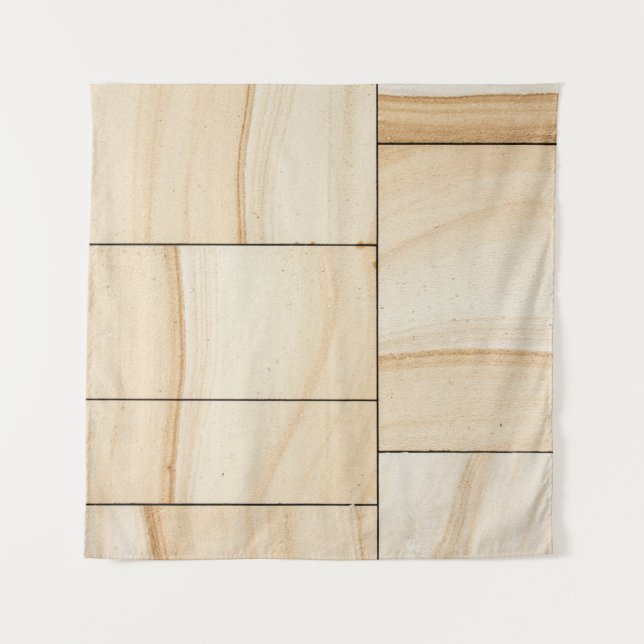 Brown ceramic tiles collage tapestry (Front)