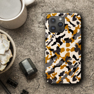 Brown Charcoal Diagonal Camo with Contour Lines iPhone 13 Pro Max Case