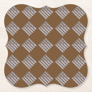 Brown Check Paper Coaster