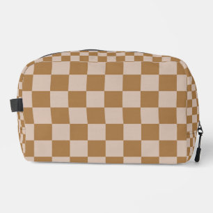 Brown Checkerboard Dopp Kit