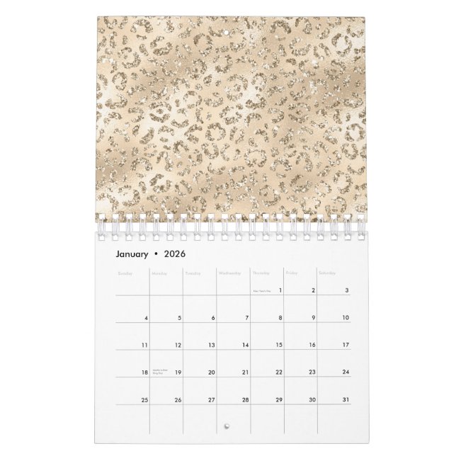 Brown Cheetah Leopard Skin Print Pattern Animal Calendar (Jan 2026)
