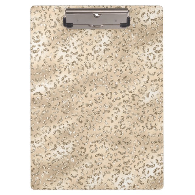 Brown Cheetah Leopard Skin Print Pattern Animal Clipboard (Front)