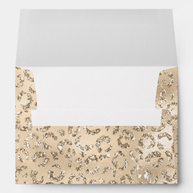 Brown Cheetah Leopard Skin Print Pattern Animal Envelope (Back (Bottom))