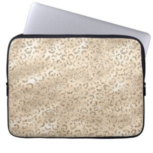 Brown Cheetah Leopard Skin Print Pattern Animal Laptop Sleeve