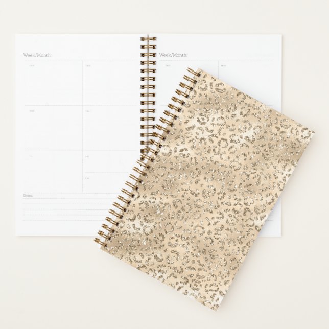 Brown Cheetah Leopard Skin Print Pattern Animal Planner (Display)
