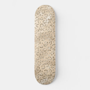 Brown Cheetah Leopard Skin Print Pattern Animal Skateboard